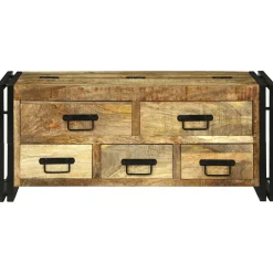 vidaXL Salontafel met lade Bruin 90 x 50 x 38 cm Massief Mango Hout