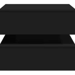 vidaXL Salontafel met LED-verlichting 50x50x40 cm zwart