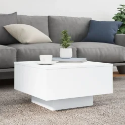 vidaXL Salontafel met LED-verlichting 55x55x31 cm wit