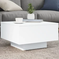 vidaXL Salontafel met LED-verlichting 55x55x31 cm wit