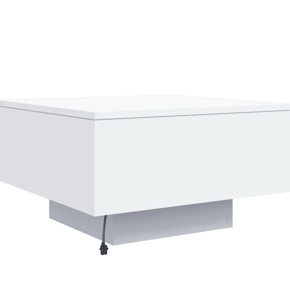 vidaXL Salontafel met LED-verlichting 55x55x31 cm wit
