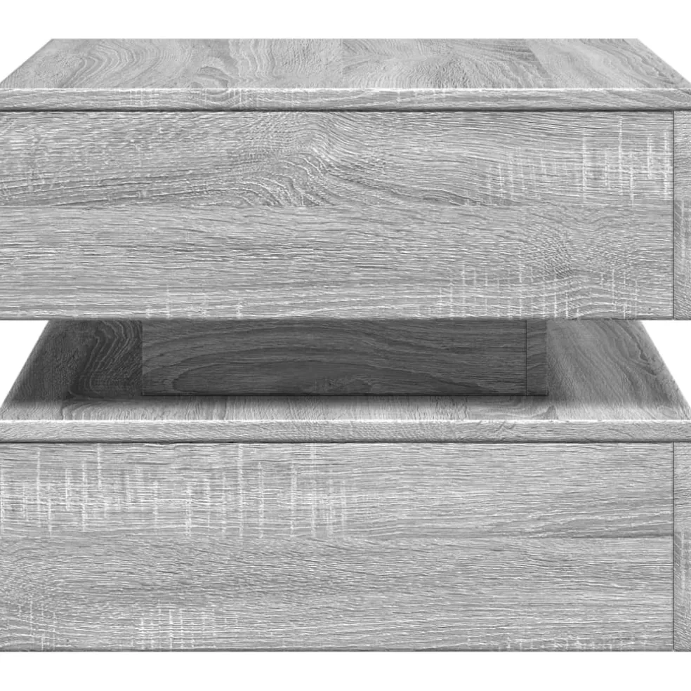 vidaXL Salontafel met LED-verlichting 50x50x40 cm grijs sonoma eiken