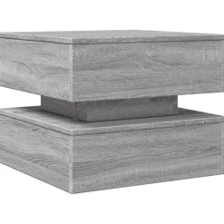 vidaXL Salontafel met LED-verlichting 50x50x40 cm grijs sonoma eiken