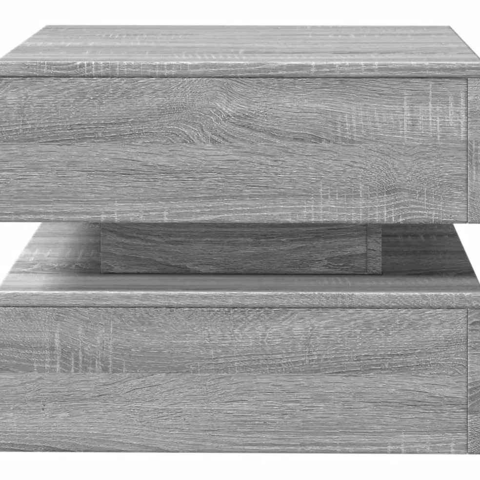vidaXL Salontafel met LED-verlichting 50x50x40 cm grijs sonoma eiken