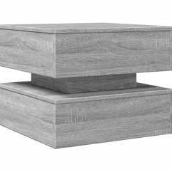vidaXL Salontafel met LED-verlichting 50x50x40 cm grijs sonoma eiken
