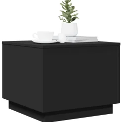 vidaXL Salontafel met LED-verlichting 50x50x40 cm zwart