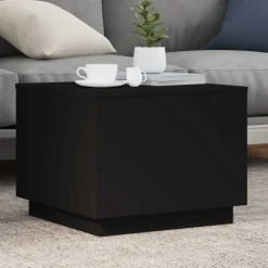 vidaXL Salontafel met LED-verlichting 50x50x40 cm zwart
