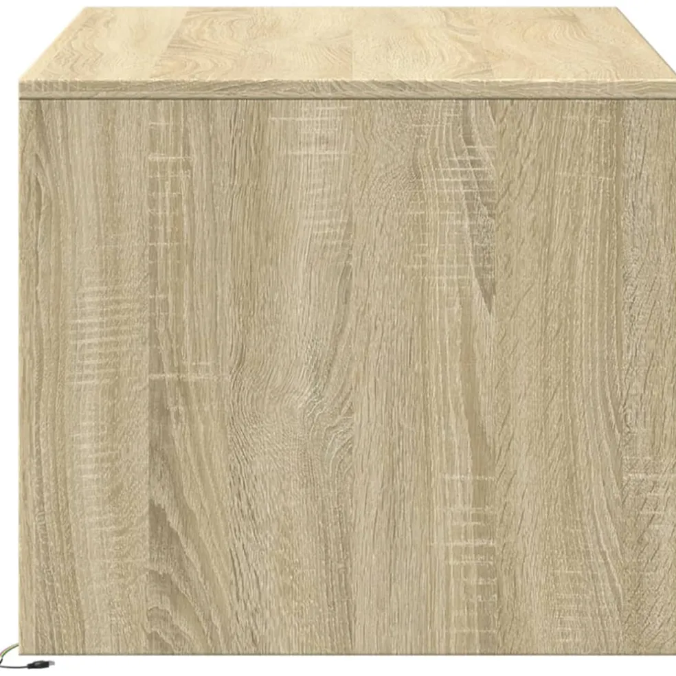 vidaXL Salontafel met LED-verlichting bewerkt hout sonoma eikenkleurig