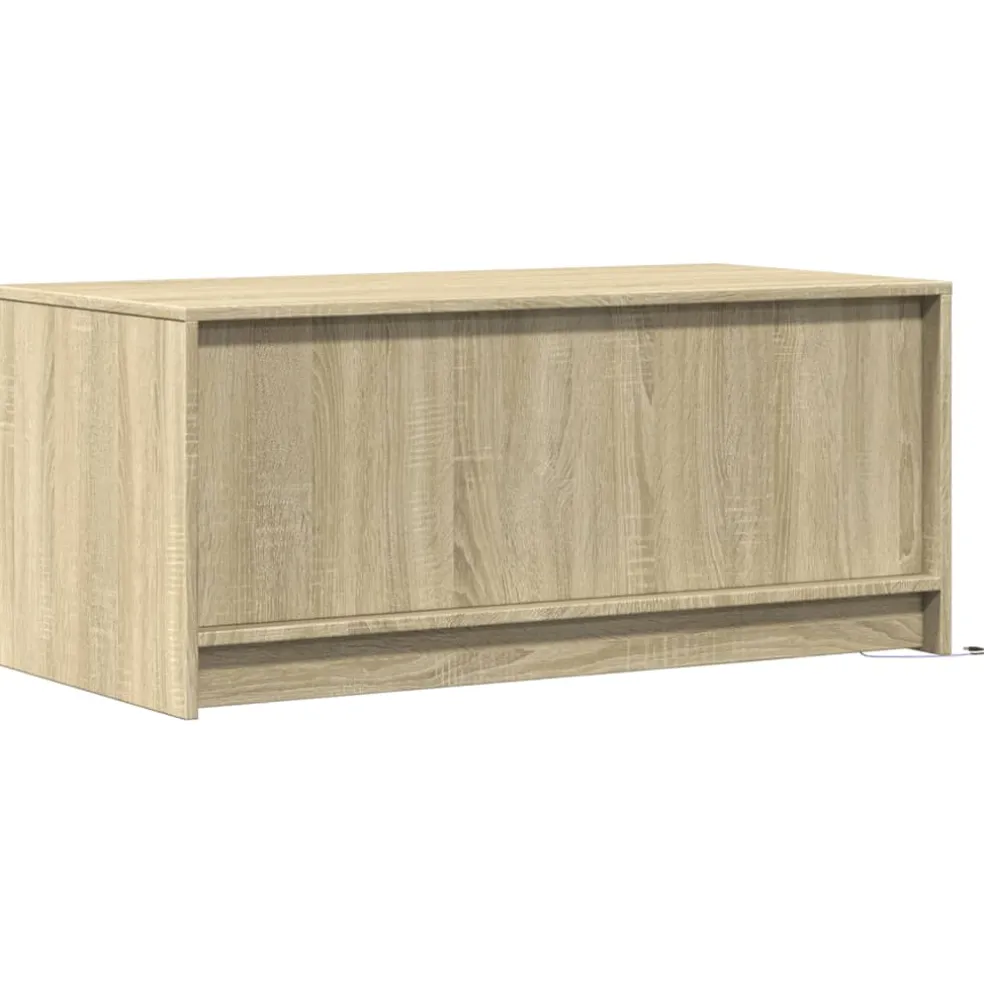 vidaXL Salontafel met LED-verlichting bewerkt hout sonoma eikenkleurig