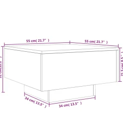 vidaXL Salontafel met LED-verlichting 55x55x31 cm betongrijs