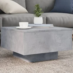 vidaXL Salontafel met LED-verlichting 55x55x31 cm betongrijs