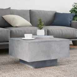 vidaXL Salontafel met LED-verlichting 55x55x31 cm betongrijs