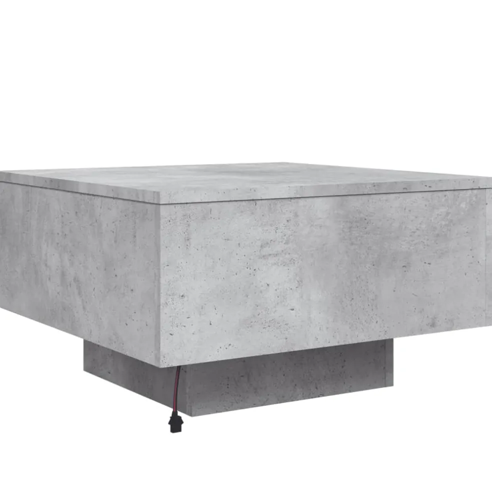 vidaXL Salontafel met LED-verlichting 55x55x31 cm betongrijs