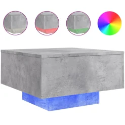 vidaXL Salontafel met LED-verlichting 55x55x31 cm betongrijs