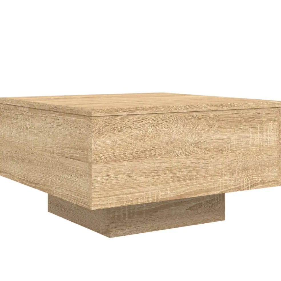 vidaXL Salontafel met LED-verlichting 55x55x31 cm sonoma eikenkleurig