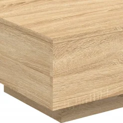 vidaXL Salontafel met LED-verlichting 55x55x31 cm sonoma eikenkleurig