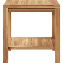 vidaXL Salontafel met opslag Bruin 45 x 45 x 45 cm Massief Teakhout