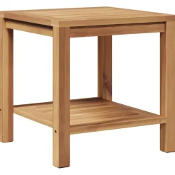vidaXL Salontafel met opslag Bruin 45 x 45 x 45 cm Massief Teakhout