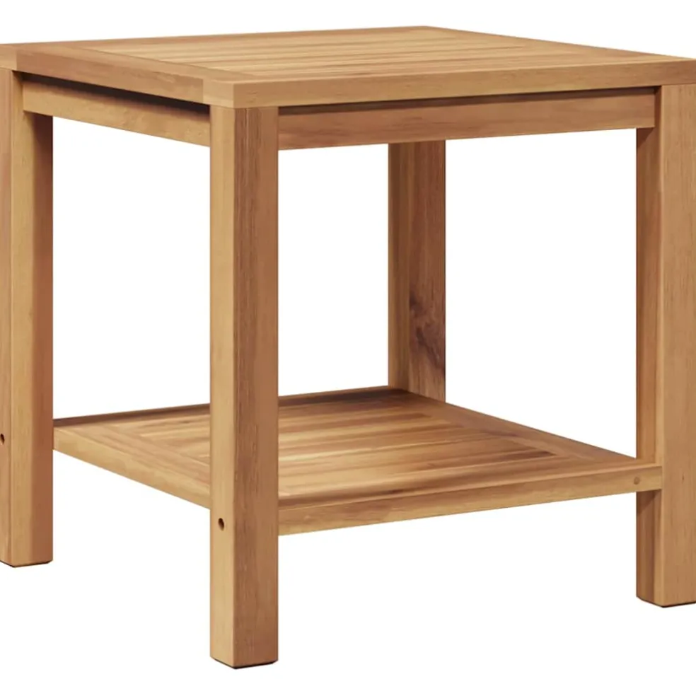 vidaXL Salontafel met opslag Bruin 45 x 45 x 45 cm Massief Teakhout