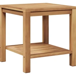 vidaXL Salontafel met opslag Bruin 45 x 45 x 45 cm Massief Teakhout