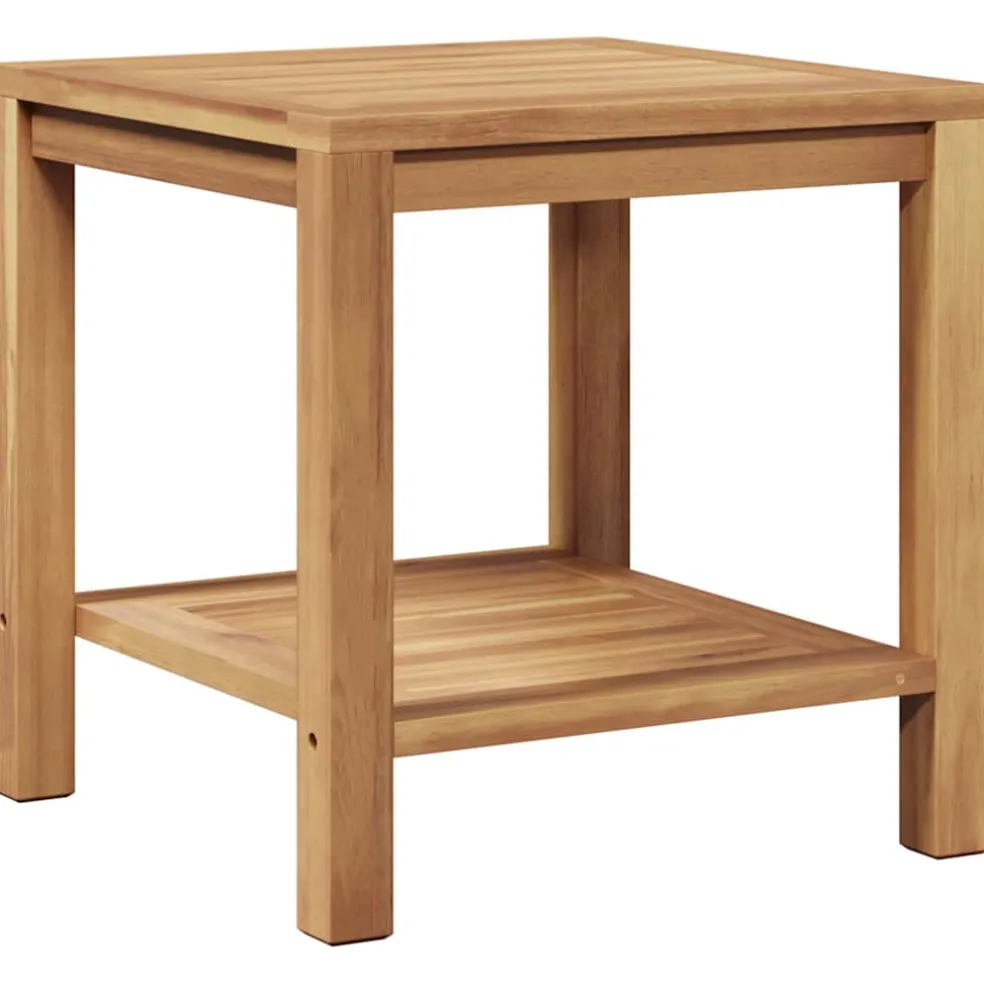 vidaXL Salontafel met opslag Bruin 45 x 45 x 45 cm Massief Teakhout