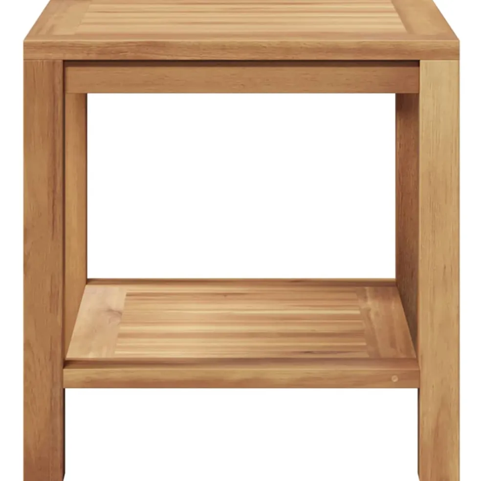 vidaXL Salontafel met opslag Bruin 45 x 45 x 45 cm Massief Teakhout