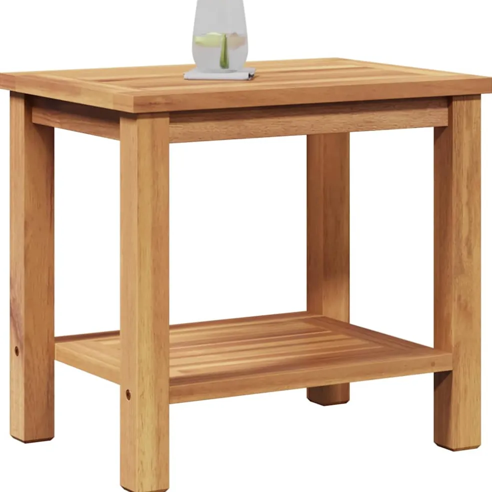 vidaXL Salontafel met opslag Bruin 50 x 35 x 45 cm Massief Teakhout