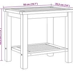 vidaXL Salontafel met opslag Bruin 50 x 35 x 45 cm Massief Teakhout