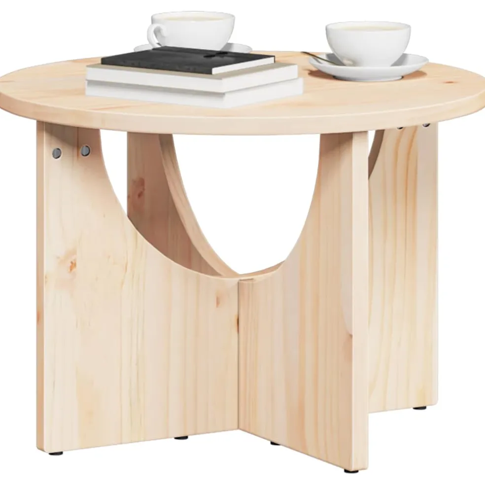 vidaXL Salontafel Naturel 50 x 50 x 35 cm Massief grenenhout