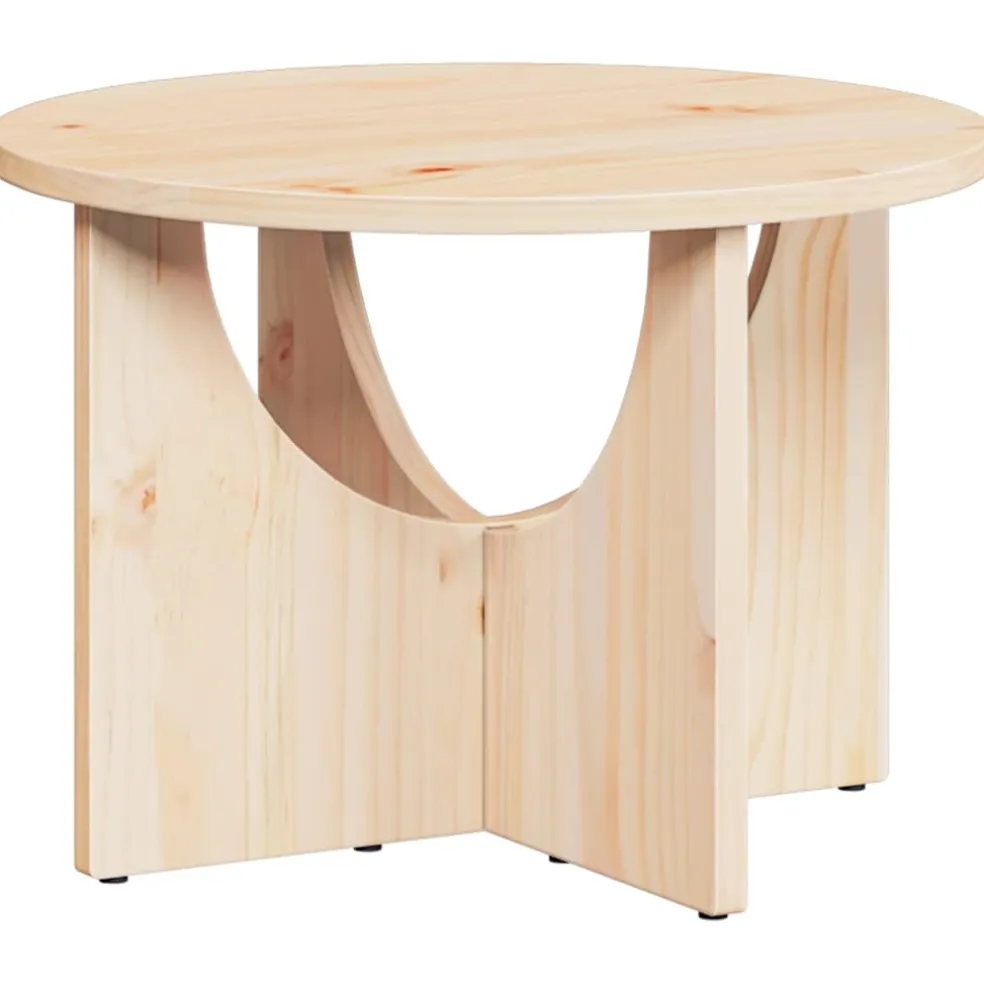 vidaXL Salontafel Naturel 50 x 50 x 35 cm Massief grenenhout