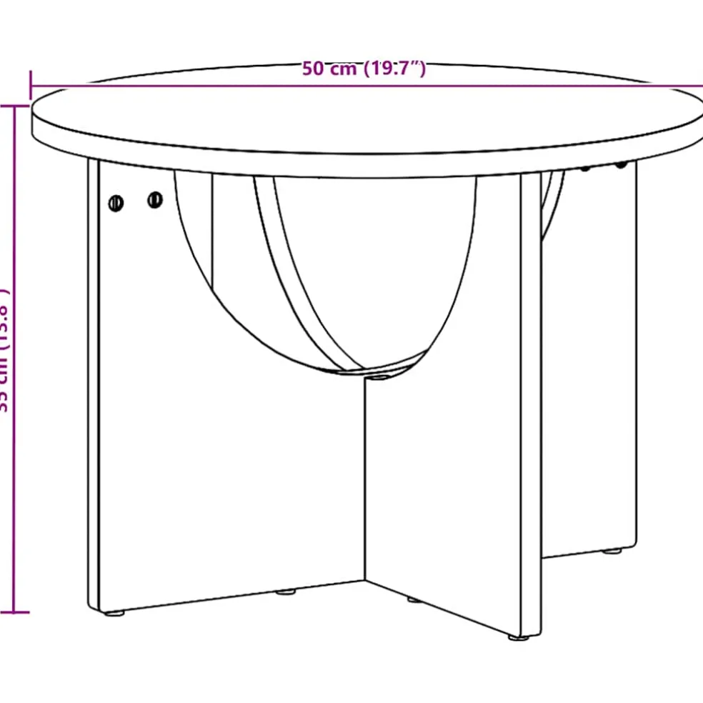 vidaXL Salontafel Naturel 50 x 50 x 35 cm Massief grenenhout