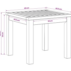 vidaXL Salontafel Naturel 40 x 40,5 x 36 cm Massief Acaciahout