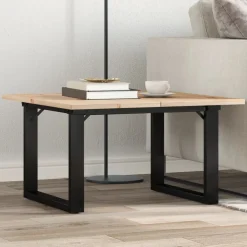 vidaXL Salontafel O-frame 70x70x40 cm massief grenenhout en staal