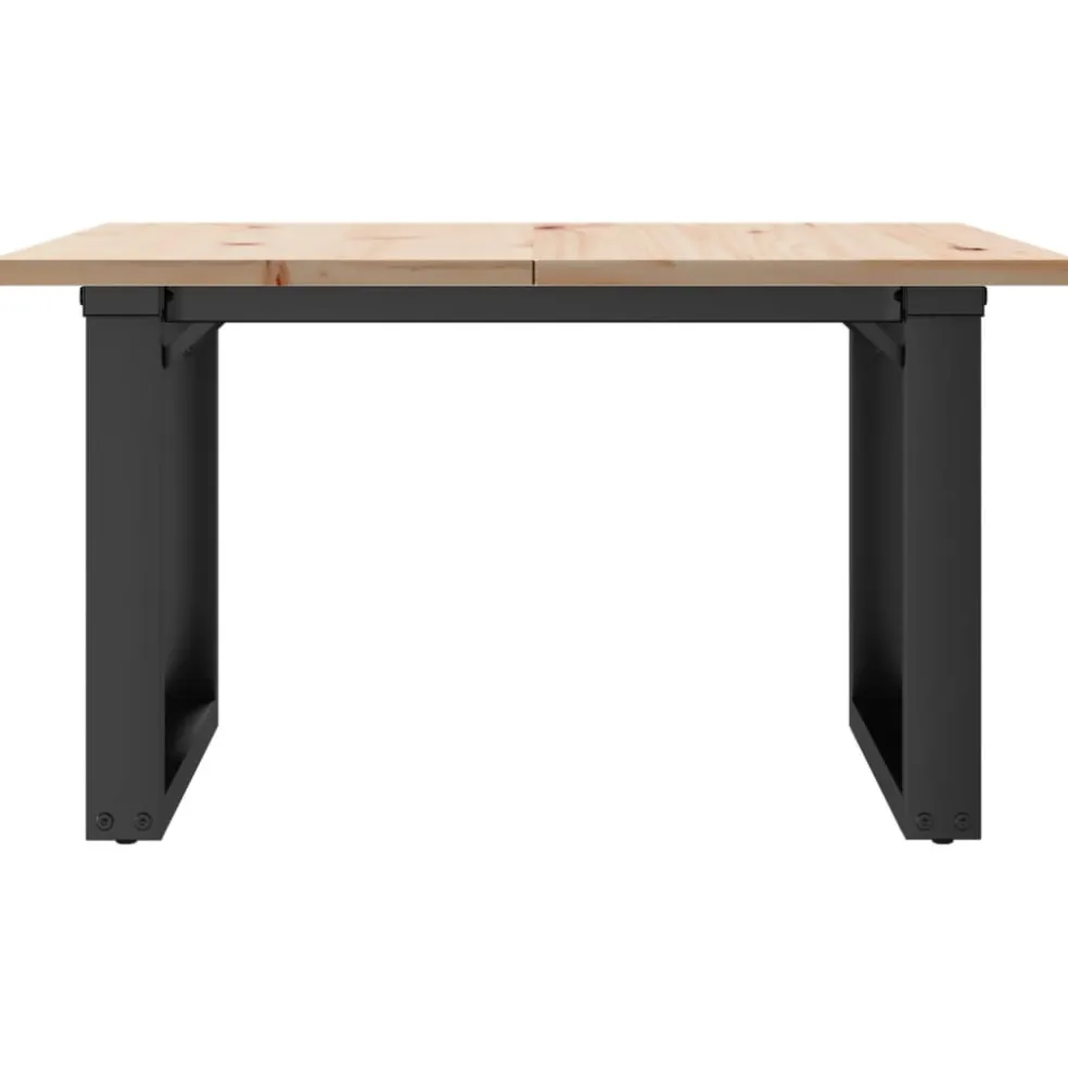 vidaXL Salontafel O-frame 70x70x40 cm massief grenenhout en staal