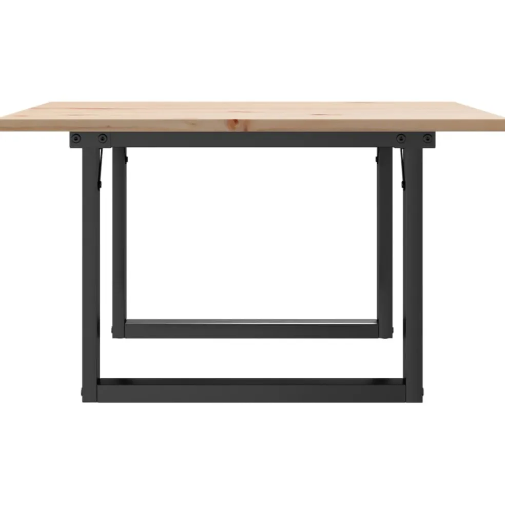 vidaXL Salontafel O-frame 70x70x40 cm massief grenenhout en staal