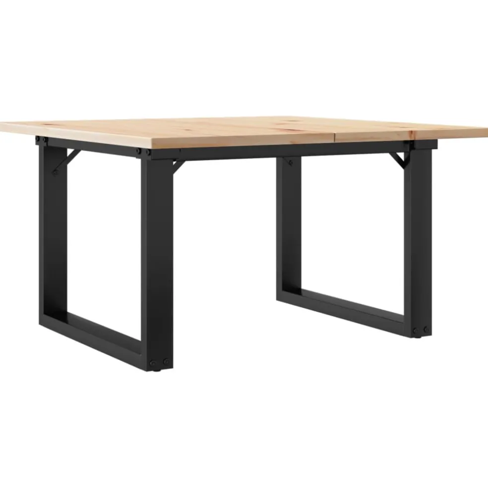 vidaXL Salontafel O-frame 70x70x40 cm massief grenenhout en staal