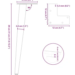 vidaXL Salontafelpoten conische vorm 4 st 30-31 cm staal wit