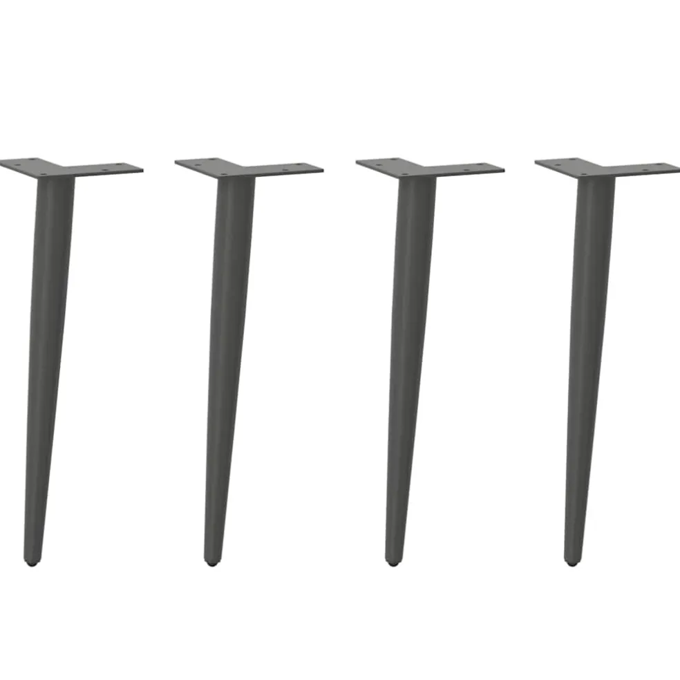vidaXL Salontafelpoten conische vorm 4 st 30-31 cm staal antraciet