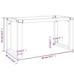vidaXL Salontafelpoten O-frame 80x40x43 cm staal
