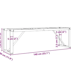 vidaXL Salontafelpoten O-frame 140x30x43 cm staal