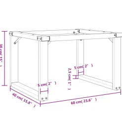 vidaXL Salontafelpoten O-frame 60x40x38 cm staal