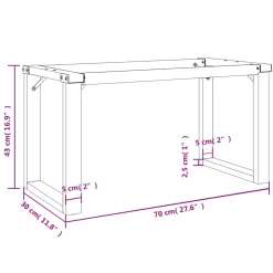 vidaXL Salontafelpoten O-frame 70x30x43 cm staal