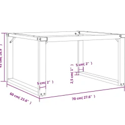 vidaXL Salontafelpoten O-frame 70x60x43 cm staal