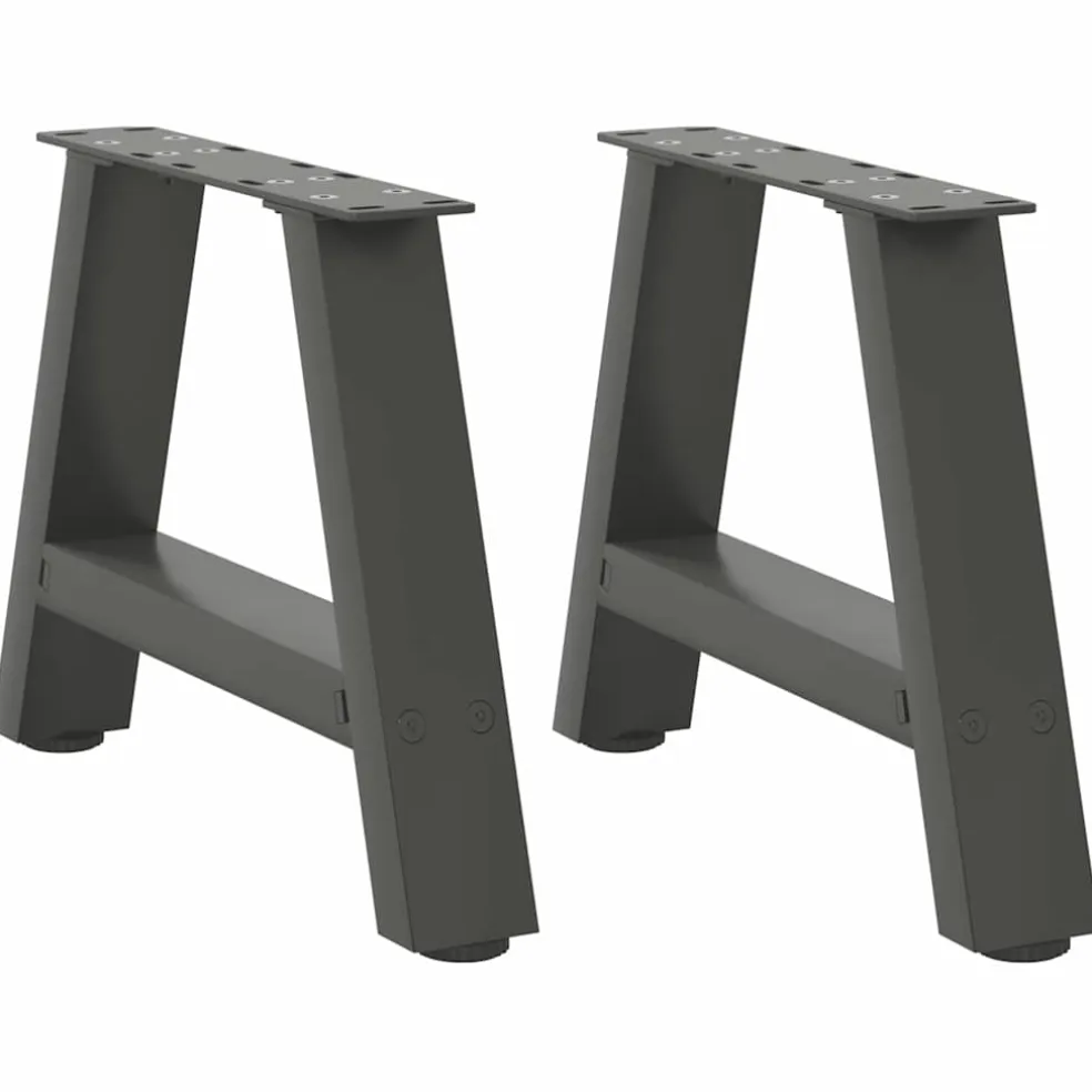 vidaXL Salontafelpoten 2 st A-vormig 30x(30-31) cm staal antraciet