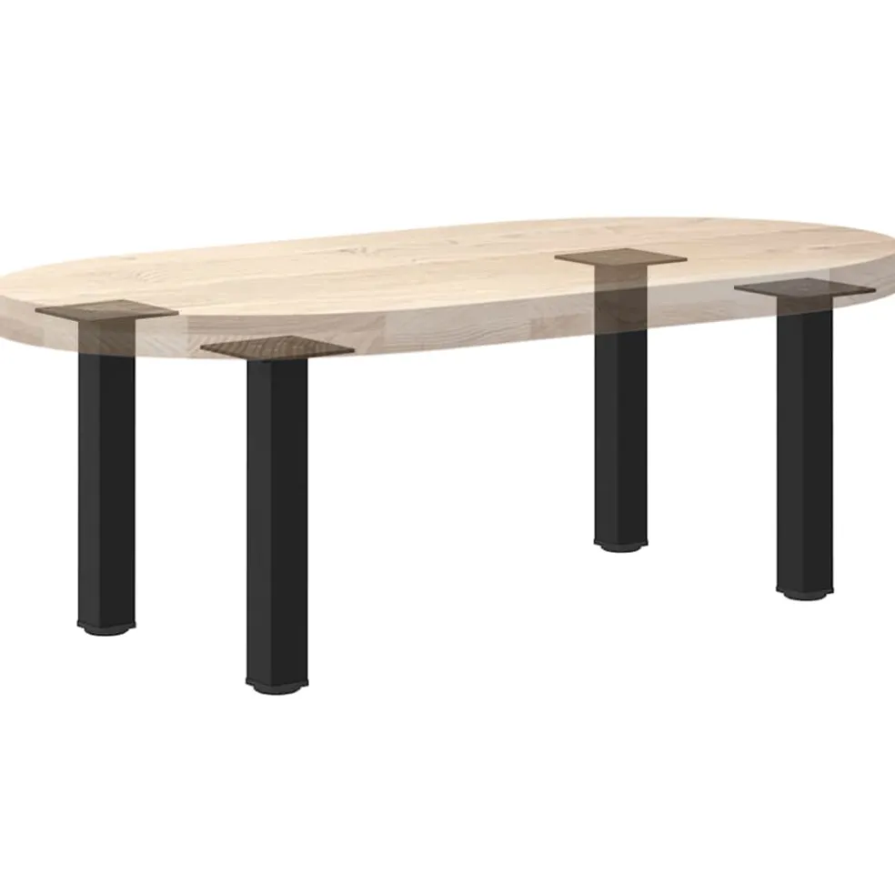 vidaXL Salontafelpoten 4 st 30-32 cm staal zwart