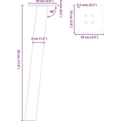 vidaXL Salontafelpoten 4 st 30 cm staal zwart