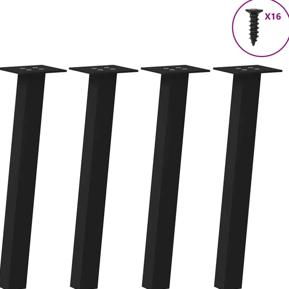 vidaXL Salontafelpoten 4 st 30 cm staal zwart