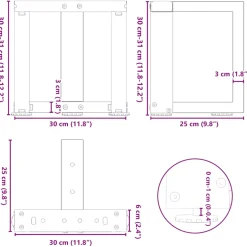 vidaXL Salontafelpoten 2 st T-vormig 30x25x(30-31) cm staal antraciet