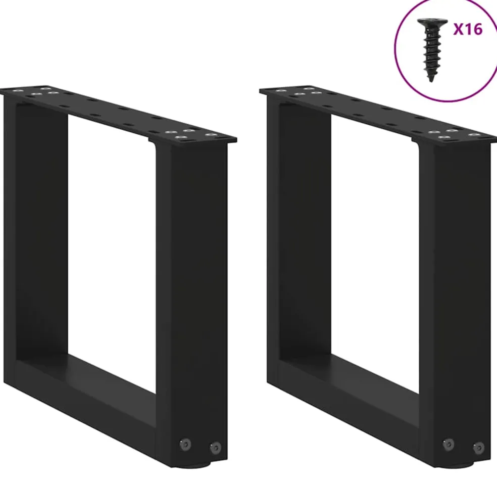 vidaXL Salontafelpoten 2 st U-vormig 30x(30-31) cm staal zwart