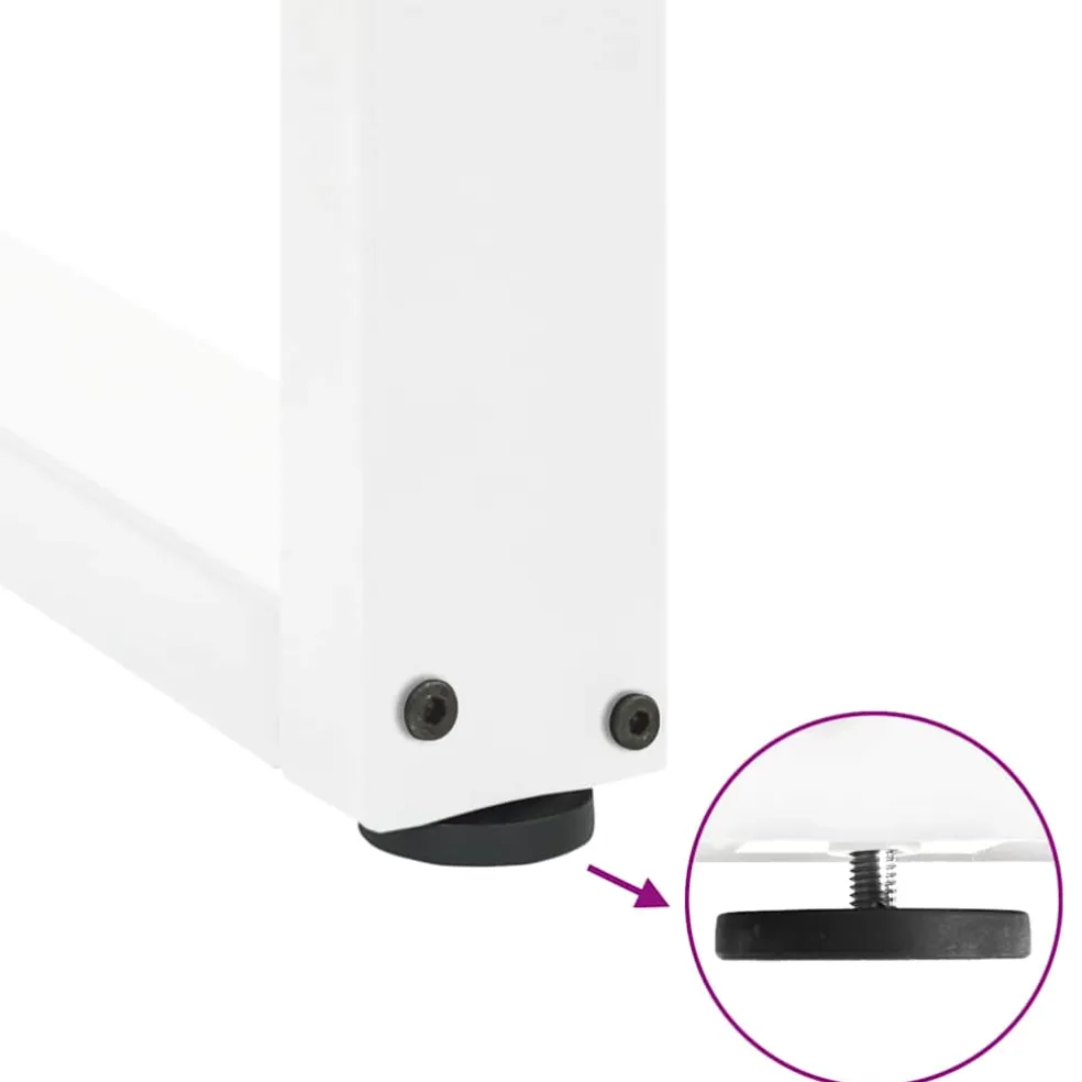 vidaXL Salontafelpoten 2 st U-vormig 30x(30-31) cm staal wit